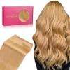 WENNALIFE Sew in Hair Extensions Real Human Hair, 18 Inch 90g Natural Black Machine Weft Remy Hair Hand Tied Weft Straight Extensiones De Cabello Hmano(#16A Strawberry Blonde)