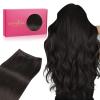 WENNALIFE Sew in Hair Extensions Real Human Hair, 18 Inch 90g Natural Black Machine Weft Remy Hair Hand Tied Weft Straight Extensiones De Cabello Hmano(#1B Natural Black)