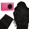 WENNALIFE Sew in Hair Extensions Real Human Hair, 18 Inch 90g Natural Black Machine Weft Remy Hair Hand Tied Weft Straight Extensiones De Cabello Hmano(Ge-#1B Natural Black)
