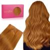 WENNALIFE Sew in Hair Extensions Real Human Hair, 18 Inch 90g Natural Black Machine Weft Remy Hair Hand Tied Weft Straight Extensiones De Cabello Hmano(Ge-#30 Auburn Ginger)