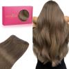 WENNALIFE Sew in Hair Extensions Real Human Hair, 18 Inch 90g Natural Black Machine Weft Remy Hair Hand Tied Weft Straight Extensiones De Cabello Hmano(#5 Light Ash Brown)