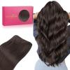 WENNALIFE Sew in Hair Extensions Real Human Hair, 18 Inch 90g Natural Black Machine Weft Remy Hair Hand Tied Weft Straight Extensiones De Cabello Hmano(#2 Dark Brown)