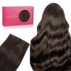 WENNALIFE Sew in Hair Extensions Real Human Hair, 18 Inch 90g Natural Black Machine Weft Remy Hair Hand Tied Weft Straight Extensiones De Cabello Hmano(Ge-#2A Light Dark Brown)
