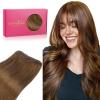 WENNALIFE Sew in Hair Extensions Real Human Hair, 18 Inch 90g Natural Black Machine Weft Remy Hair Hand Tied Weft Straight Extensiones De Cabello Hmano(#5R Light Auburn Brown)