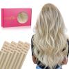 WENNALIFE Tape in Hair Extensions Human Hair, 20pcs 16 inch 50g Ash Blonde to Golden Blonde and Platinum Blonde Remy Tape Hair Extensions Real Human Hair Tape Extensions Coloured Hair Extensions