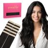 WENNALIFE Tape in Hair Extensions Human Hair Natural Black Tape in Extensions, 10pcs 30g 20 inch Remy Invisible Tape Ins Straight Colored Soft Real Human Hair Tape in Extensions Refill Set Extensions