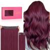 WENNALIFE Wire Hair Extensions (Increase 50% Lifespan) Real Human Hair 18 inch 95g Light Dark Brown Remy Wire Hair Extensions Invisible Transparent Fish Line Straight Real(#530 Light Burgundy)