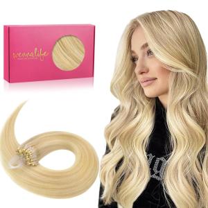 WENNALIFE I Tip Hair Extensions Human Hair, 50g 100s 14 Inch Auburn Ginger Remy Itip Human Hair Extensions Invisible Itips Straight I Tips Fusion Extensions Real Human Hair(M-#16/22 Light Blonde Highlighted Golden Blonde)