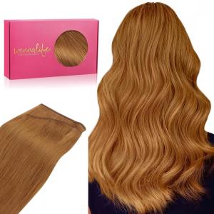 WENNALIFE Sew in Hair Extensions Real Human Hair, 18 Inch 90g Natural Black Machine Weft Remy Hair Hand Tied Weft Straight Extensiones De Cabello Hmano(#30 Auburn Ginger)