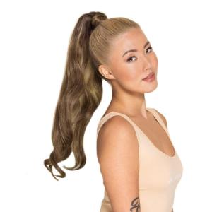 WENNALIFE Wire Hair Extensions (Increase 50% Lifespan) Real Human Hair 18 inch 95g Balayage Chocolate Brown to Honey Blonde Remy Wire Hair Extensions Invisible Transparent Real(Pony-#4/27 Balayage Chocolate Brown to Caramel Blonde)