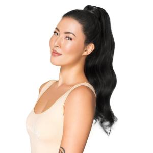 WENNALIFE Wire Hair Extensions (Increase 50% Lifespan) Real Human Hair 18 inch 95g Balayage Chocolate Brown to Honey Blonde Remy Wire Hair Extensions Invisible Transparent Real(Pony-#1 Jet Black)