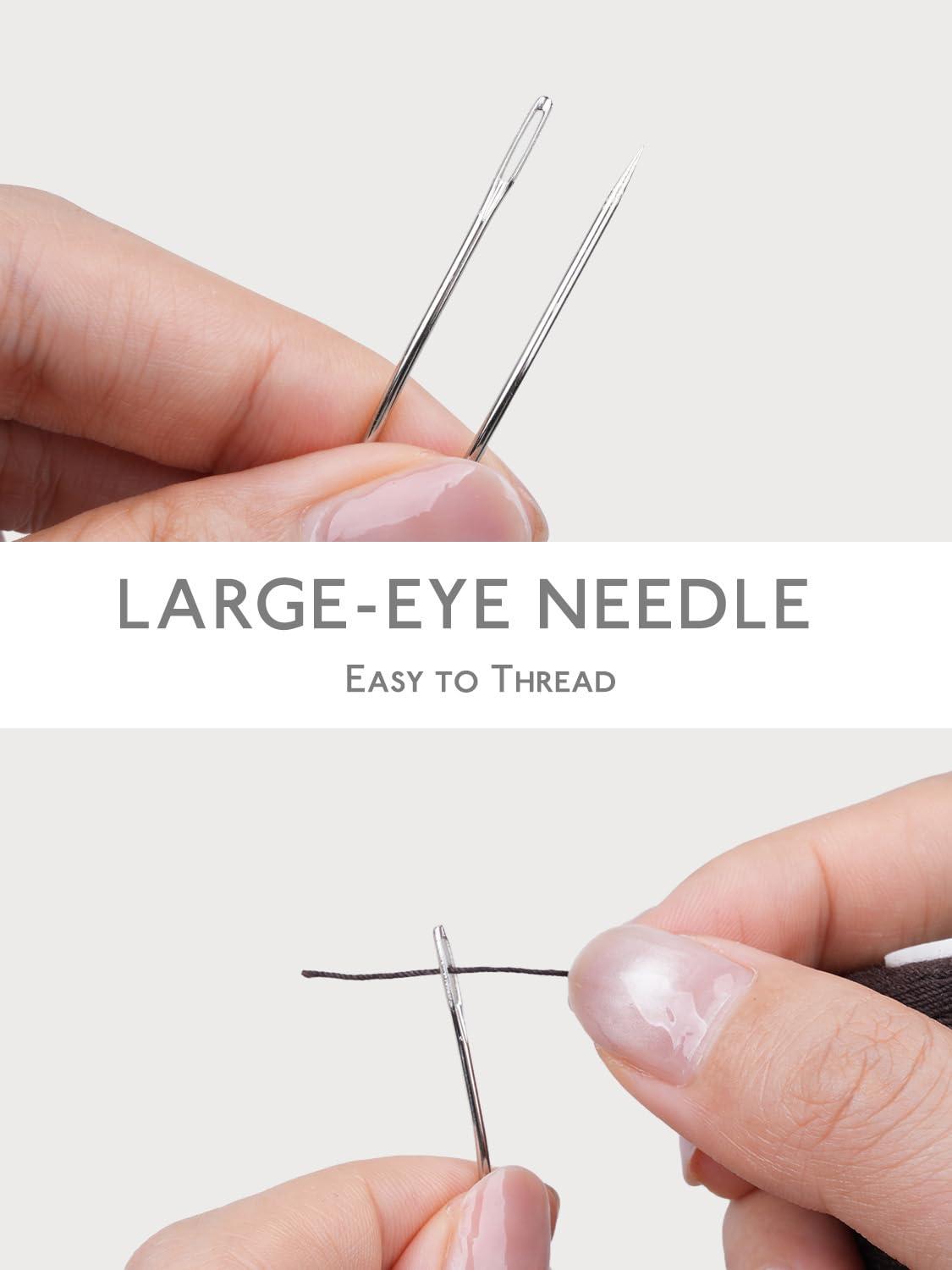 imageWENNALIFE Sew in Hair Extension Kit Hair Extension Tools 200 PCS Blonde Micro Ring Beads 1 Pulling Needle 1 Loop Needle 1 Plier 1 Thread 4 Curved Needles 2 Straight Needles 2 JneedlesBrown