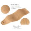 WENNALIFE Clip in Hair Extensions Real Human Hair, 16 Inch 120g 7pcs Remy Hair, Strawberry Blonde Straight Natural Coloured Extensiones De Cabello Humano Con Clip Ins
