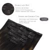 WENNALIFE Clip in Human Hair Extensions, 16 Inch 120g 7pcs Natural Black to Chestnut Brown Balayage Hair Extensions Clip In Human Hair Remy Clip in Hair Extensions Real Human Hair Double Weft