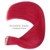WENNALIFE Tape in Hair Extensions, 16 Inch Red Human Hair, 40pcs 100g Straight Invisible Reusable Real Extensions