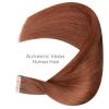 WENNALIFE Tape in Hair Extensions Human Hair, 20pcs 50g 14 inch Dark Auburn Copper Remy Hair Extensions Straight Human Hair Tape in Extensions Skin Weft Tape Extensions Human Hair