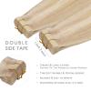 WENNALIFE Tape in Hair Extensions Human Hair, 20pcs 50g 14 inch Dirty Blonde Highlighted Bleach Blonde Remy Hair Extensions Straight Human Hair Tape in Extensions Skin Weft Extensions Hair