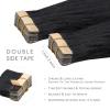 WENNALIFE Tape in Hair Extensions Human Hair, 20pcs 50g 14 inch Jet Black Remy Hair Extensions Straight Human Hair Tape in Extensions Skin Weft Tape Extensions Human Hair