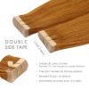 WENNALIFE Tape in Hair Extensions Human Hair, 20pcs 50g 16 inch Auburn Ginger Remy Hair Extensions Straight Human Hair Tape in Extensions Skin Weft Tape Extensions Human Hair
