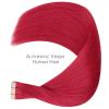 WENNALIFE Tape in Hair Extensions Human Hair, 20pcs 50g 22 inch Red Remy Hair Extensions Straight Human Hair Tape in Extensions Tape Ins Straight Extensiones De Cabello Humano Skin Weft