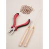 WENNALIFE Sew in Hair Extension Kit Hair Extension Tools, 200 PCS Blonde Micro Ring Beads, 1 Pulling Needle, 1 Loop Needle, 1 Plier, 1 Thread, 4 Curved Needles, 2 Straight Needles, 2 J-needles(Blonde)