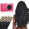 WENNALIFE Tape in Hair Extensions Human Hair, 20pcs 50g 14 inch Jet Black Remy Hair Extensions Straight Human Hair Tape in Extensions Skin Weft Tape Extensions Human Hair