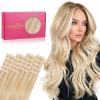 WENNALIFE Tape in Hair Extensions Human Hair, 20pcs 50g 18 inch Dirty Blonde Highlighted Bleach Blonde Remy Hair Extensions Straight Human Hair Tape in Extensions Skin Weft Extensions Hair