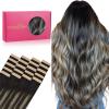 WENNALIFE Tape in Hair Extensions Human Hair, 20pcs 50g 20 inch Natural Black to Light Blonde Remy Hair Extensions Straight Human Hair Tape in Extensions Skin Weft Tape Extensions Human Hair