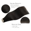 Wennalife Tape in Hair Extensions Human Hair, 40pcs 100g 18 inch Dark Brown Hair Extensions Real Human Hair Straight Tape in Extensions Invisible Human Hair Extensions Reusable Real Hair Extensions