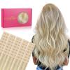 WENNALIFE Tape in Hair Extensions Human Hair, 40pcs 100g 18 inch Ombre Ash Blonde to Golden Blonde Balayage Platinum Blonde Hair Extensions Real Human Hair Invisible Straight Tape in Extensions
