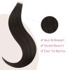 WENNALIFE Tape in Hair Extensions – Human Hair, Dark Brown, 10pcs 25g, 18 inch Remy Invisible Tape Ins, Straight, Colored, Soft, Real Human Hair Refill Set