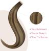 WENNALIFE Tape in Hair Extensions Human Hair Balayage Chocolate Brown to Caramel Blonde Tape in Extensions, 10pcs 25g 18 inch Remy Invisible Tape Ins Straight Soft Real Human Hair Tape in Extensions