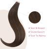 WENNALIFE Tape in Hair Extensions Human Hair Chocolate Brown Tape in Extensions, 10pcs 25g 18 inch Remy Invisible Tape Ins Straight Soft Real Human Hair Tape in Extensions Refill Set Extensions