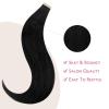WENNALIFE Tape in Hair Extensions Human Hair Jet Black Tape in Extensions, 10pcs 25g 18 inch Remy Invisible Tape Ins Straight Colored Soft Real Human Hair Tape in Extensions Refill Set Extensions