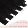 WENNALIFE Tape in Hair Extensions Human Hair Jet Black Tape in Extensions, 10pcs 25g 18 inch Remy Invisible Tape Ins Straight Colored Soft Real Human Hair Tape in Extensions Refill Set Extensions