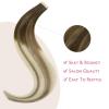WENNALIFE Tape in Hair Extensions Human Hair Ombre Walnut Brown to Ash Brown and Bleach Blonde, 10pcs 25g 18 inch Remy Invisible Tape Ins Straight Real Human Hair Tape in Extensions