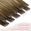 WENNALIFE Tape in Hair Extensions Human Hair Ombre Walnut Brown to Ash Brown and Bleach Blonde, 10pcs 25g 18 inch Remy Invisible Tape Ins Straight Real Human Hair Tape in Extensions