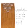 WENNALIFE Seamless Clip In Hair Extensions Human Hair, 16 Inch 130g 7pcs Auburn Ginger Real Hair Extensions Clip in Human Hair Invisible PU Skin Weft Natural Remy Human Hair Extensions
