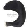 WENNALIFE Tape in Hair Extensions Human Hair, 20pcs 50g 16 inch Jet Black Remy Straight Extensions Skin Weft Tape Extensions