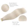 WENNALIFE Tape in Hair Extensions Human Hair, 20pcs 50g 16 inch Platinum Blonde Remy Hair Extensions Straight Human Hair Tape in Extensions Skin Weft Tape Extensions Human Hair