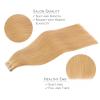 WENNALIFE Tape in Hair Extensions Human Hair, 20pcs 50g 16 inch Strawberry Blonde Remy Hair Extensions Straight Human Hair Tape in Extensions Skin Weft Tape Extensions Human Hair