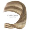 WENNALIFE Tape in Hair Extensions Human Hair, 20pcs 50g 18 inch Ash Brown with Platinum Blonde Highlights Remy Hair Extensions Straight Human Hair Tape in Extensions Skin Weft Tape Extensions