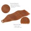 WENNALIFE Tape in Hair Extensions Human Hair, 20pcs 50g 18 inch Dirty Ginger Remy Hair Extensions Straight Human Hair Tape in Extensions Skin Weft Tape Extensions Human Hair