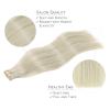 WENNALIFE Tape in Hair Extensions Human Hair, 20pcs 50g 20 inch Ash Blonde Highlighted Platinum Blonde Remy Hair Extensions Straight Human Hair Tape in Extensions Skin Weft Tape Extensions Human Hair
