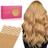 WENNALIFE Tape in Hair Extensions Human Hair, 20pcs 50g 16 inch Strawberry Blonde Remy Hair Extensions Straight Human Hair Tape in Extensions Skin Weft Tape Extensions Human Hair