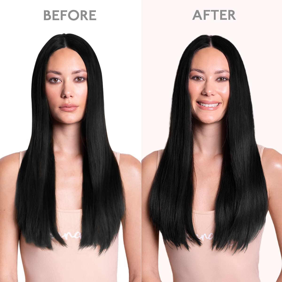 imageWENNALIFE Clip in Hair Extensions 150g 24 Inch 9pcs Jet Black Remy Hair Thicker Double Weft Extensiones De Cabello Humano Con Clip Ins Straight Full Volume
