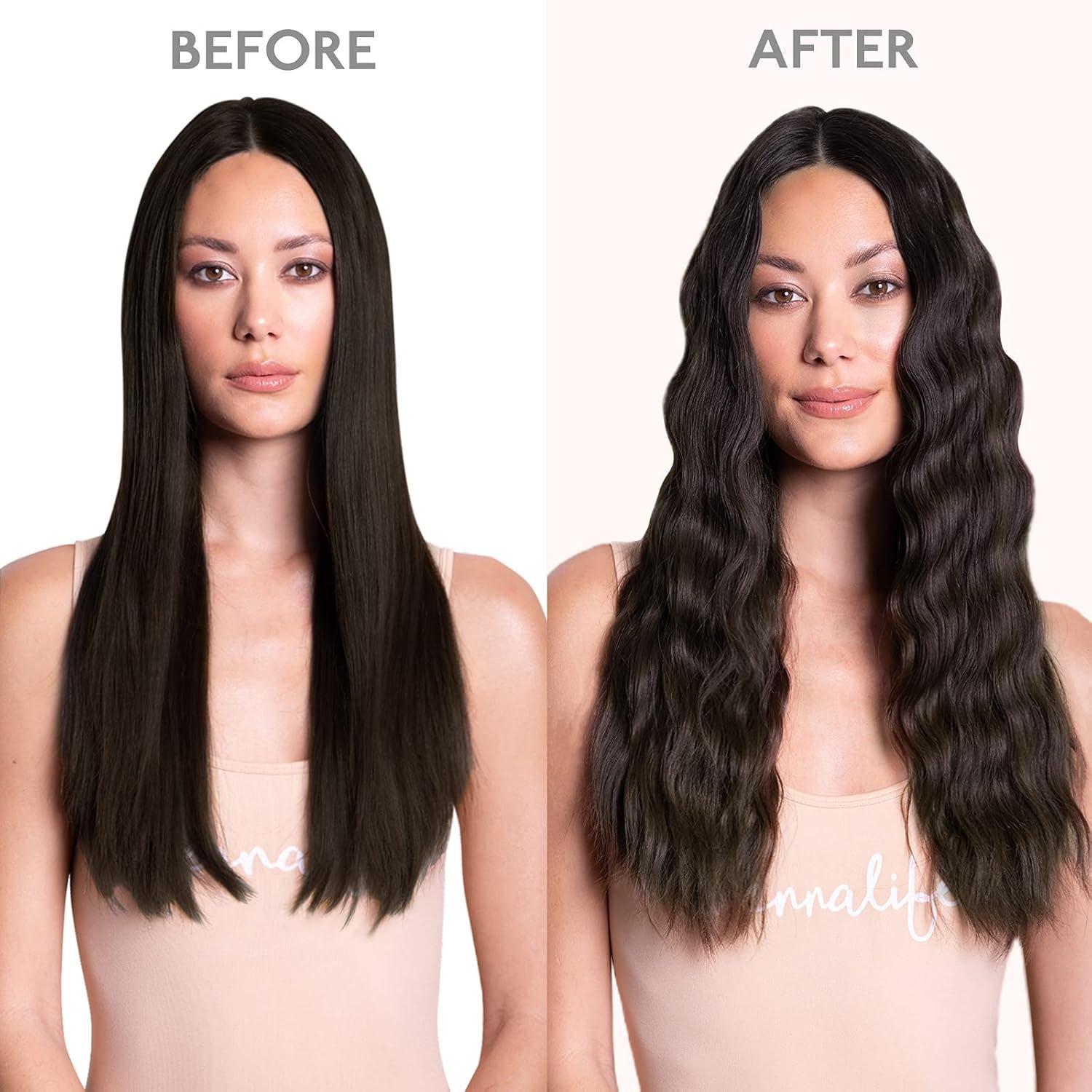 imageWENNALIFE Seamless Clip In Hair Extensions 22 Inch 150g 7pcs Dark Brown Hair Extensions Clip in Human Hair Invisible PU Skin Weft Natural Remy Human Hair Extensions