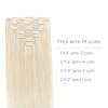 WENNALIFE 24 Inch Clip in Hair Extensions – Real Human Hair, 120g 7pcs Platinum Blonde Remy Double Weft