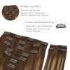 WENNALIFE Clip in Hair Extensions, 150g 22 Inch 9pcs Balayage Chocolate Brown to Honey Blonde Human Hair Extensions Thicker Clip in Hair Extensions Real Human Hair Clip Set Double Weft
