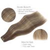 WENNALIFE Clip in Hair Extensions Real Human Hair, 14 Inch 120g 7pcs Balayage Chocolate Brown to Honey Blonde Hair Extensions Clip in Human Hair Remy Clip in Hair Extensions Real Human Hair